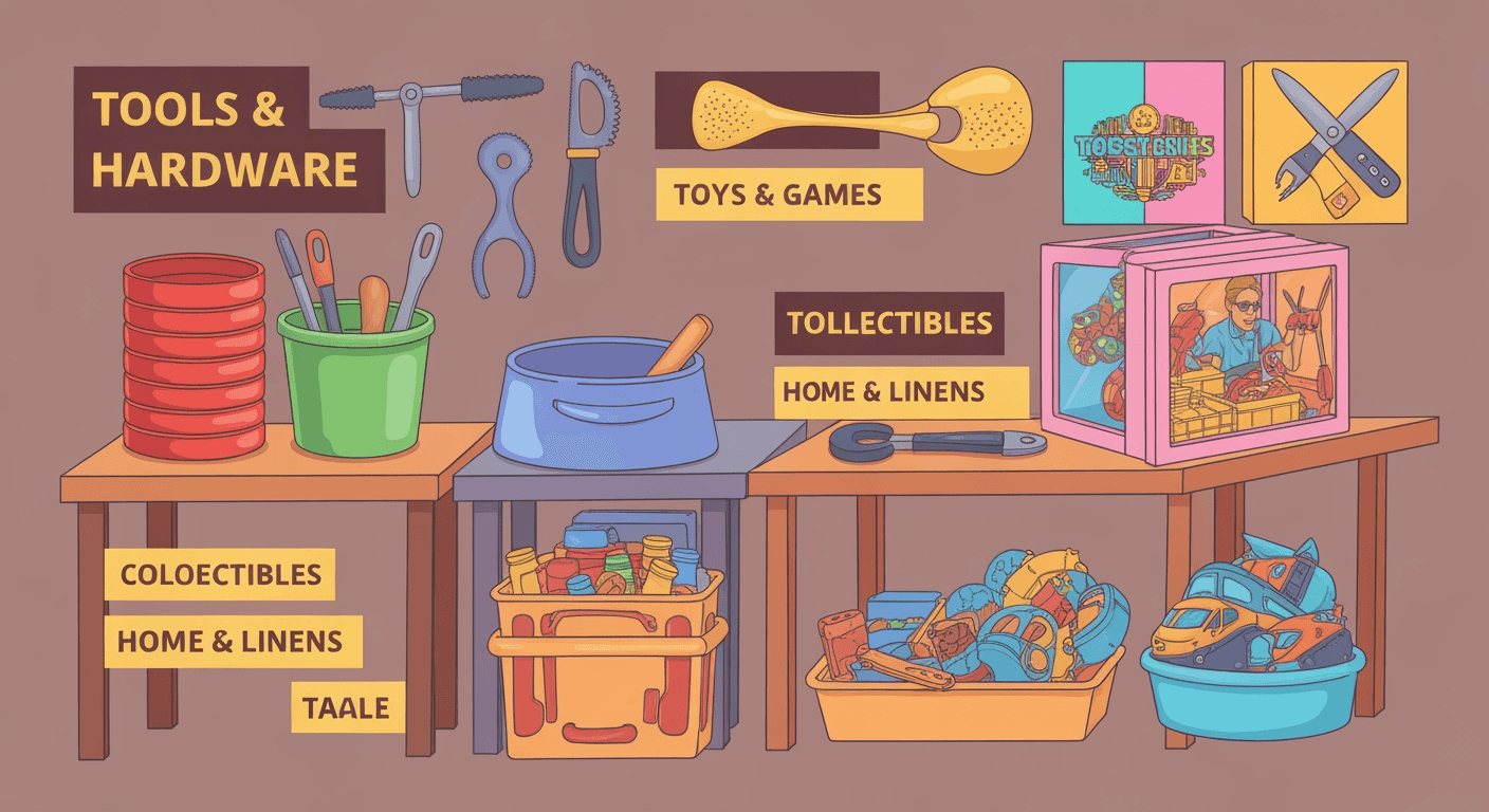 AI-generated illustration of a yard sale
