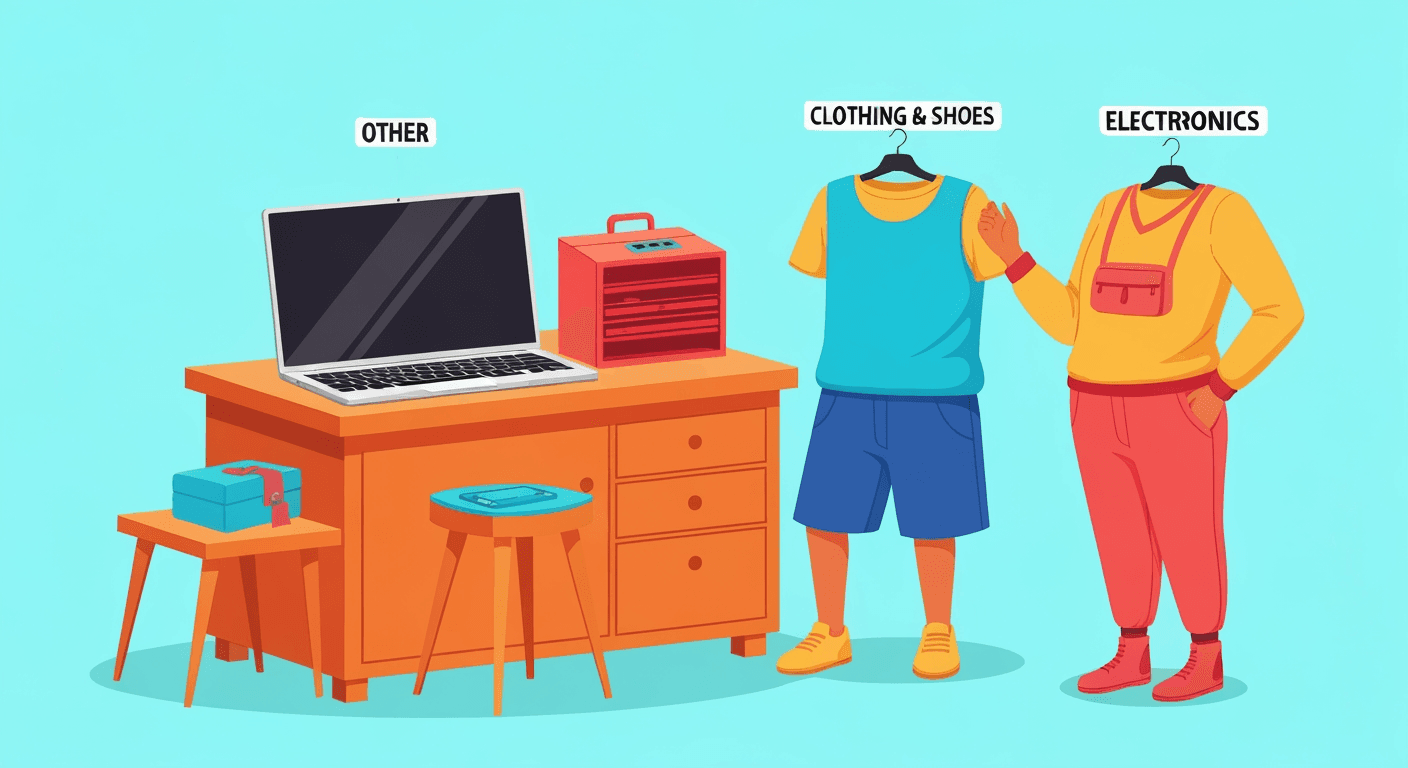 AI-generated illustration of a yard sale