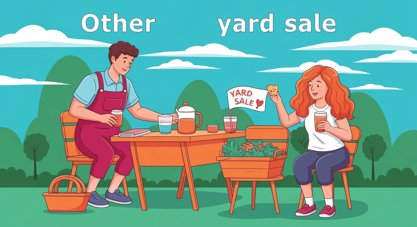 AI-generated illustration of a yard sale