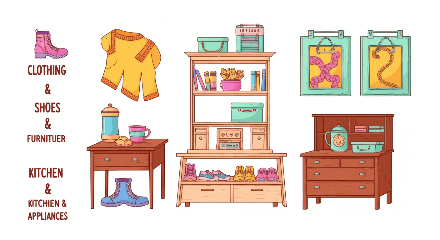 AI-generated illustration of a garage sale