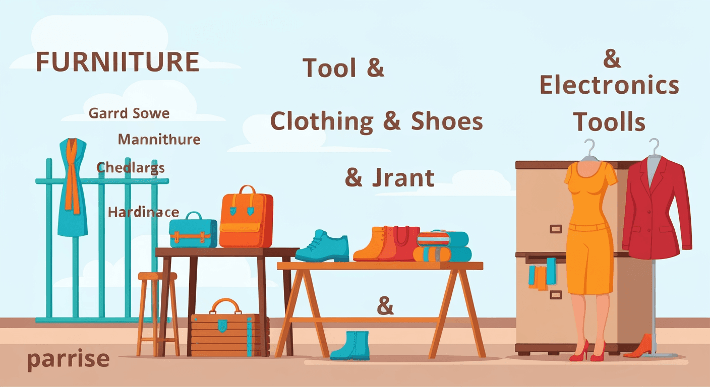 AI-generated illustration of a yard sale