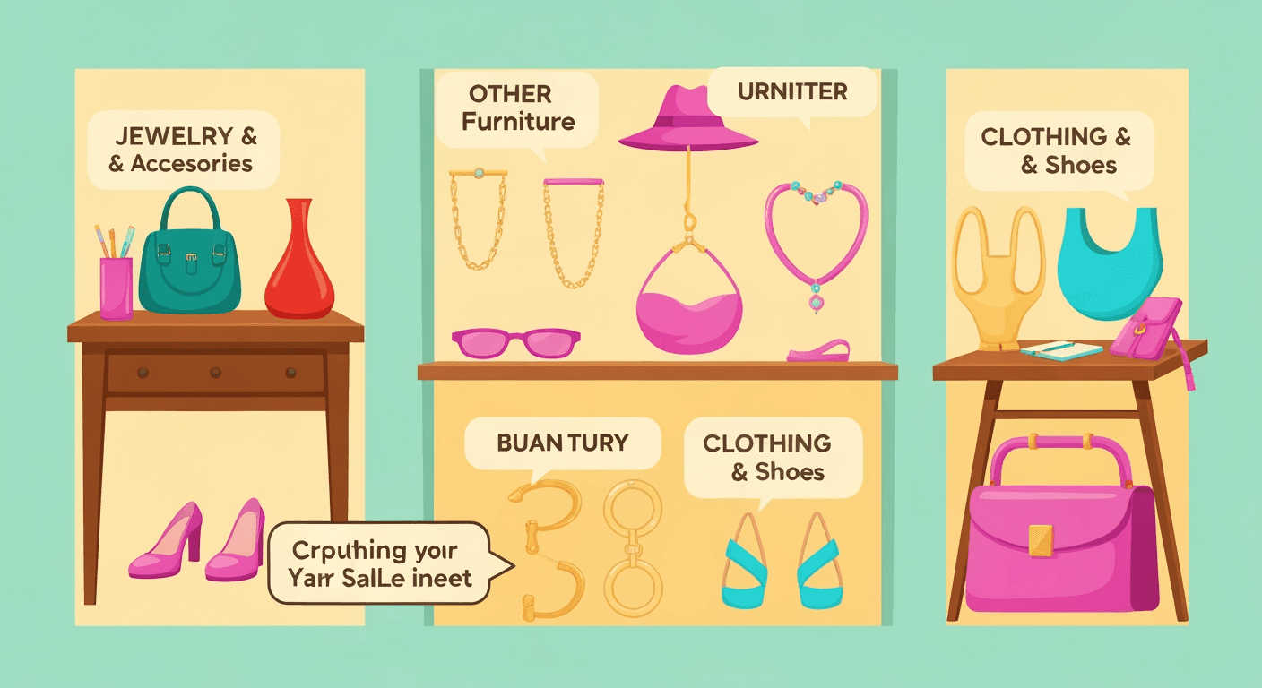 AI-generated illustration of a yard sale
