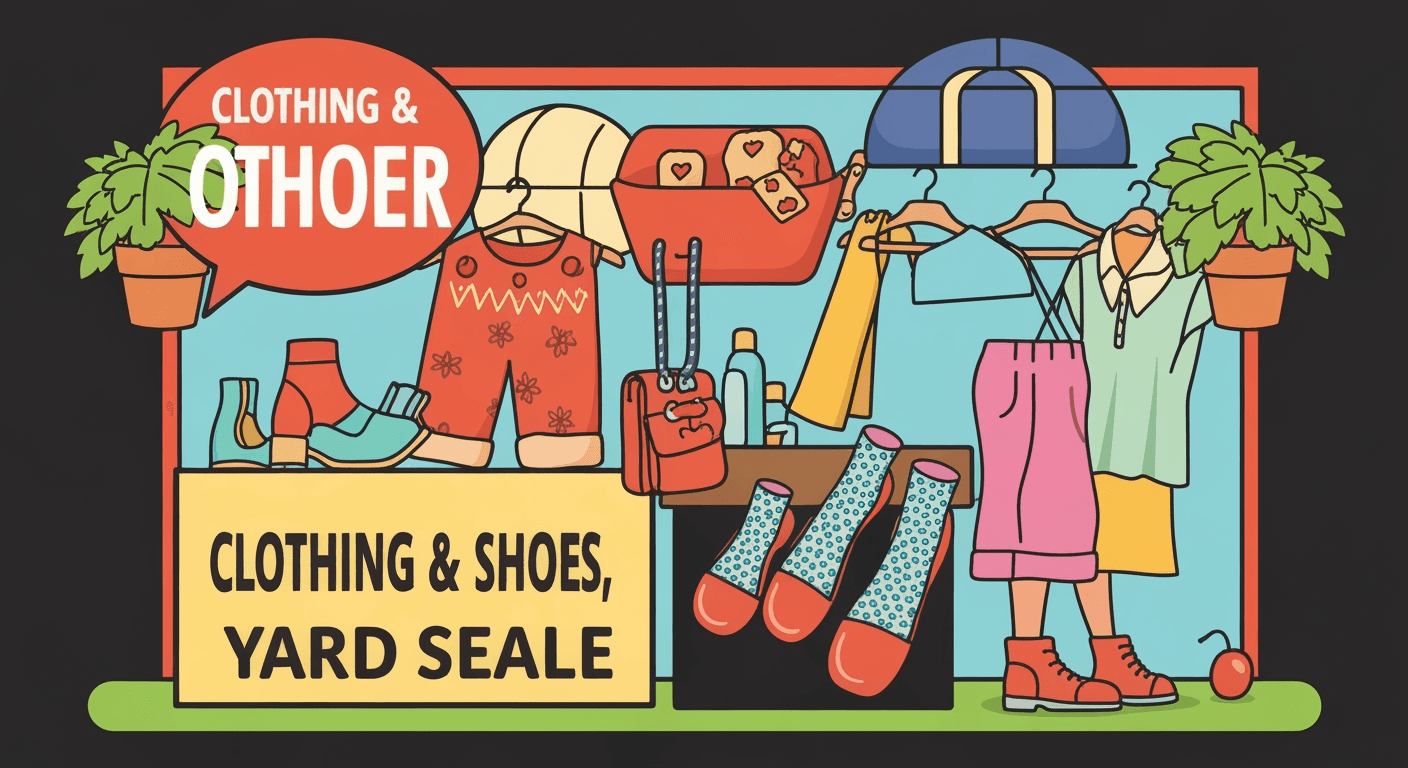 AI-generated illustration of a yard sale