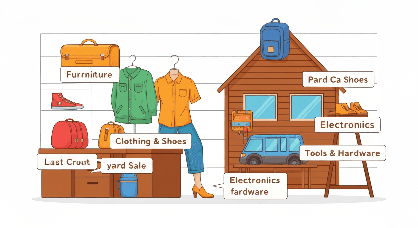 AI-generated illustration of a garage sale