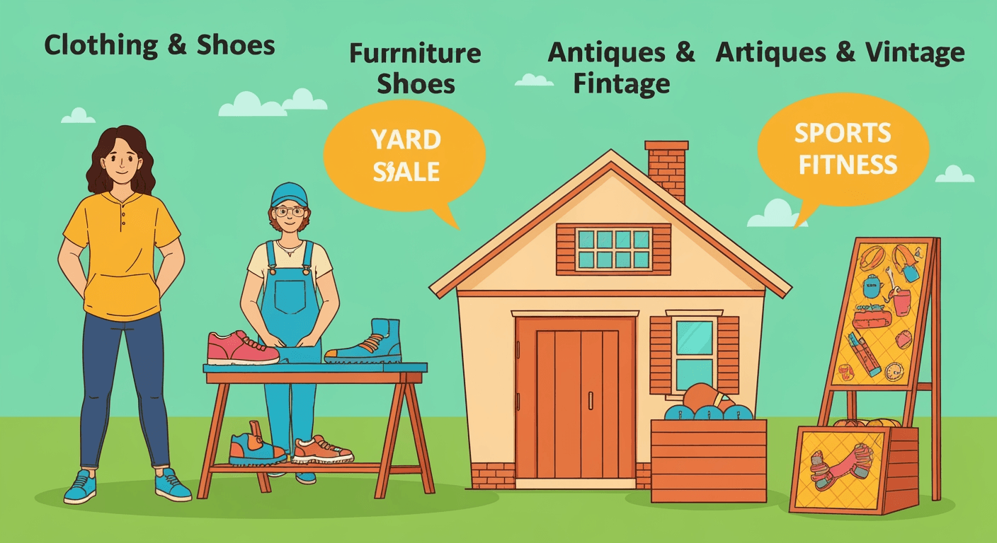 AI-generated illustration of a yard sale