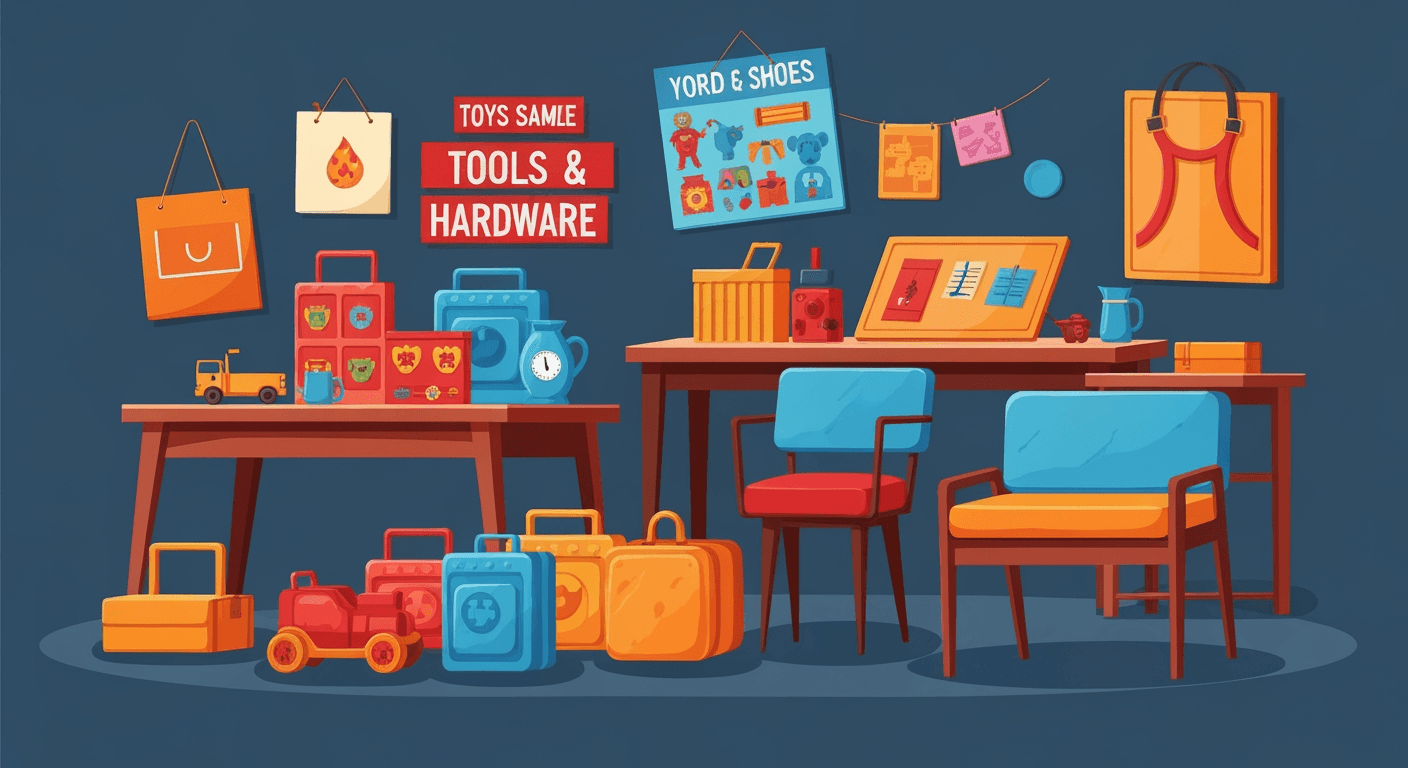 AI-generated illustration of a yard sale