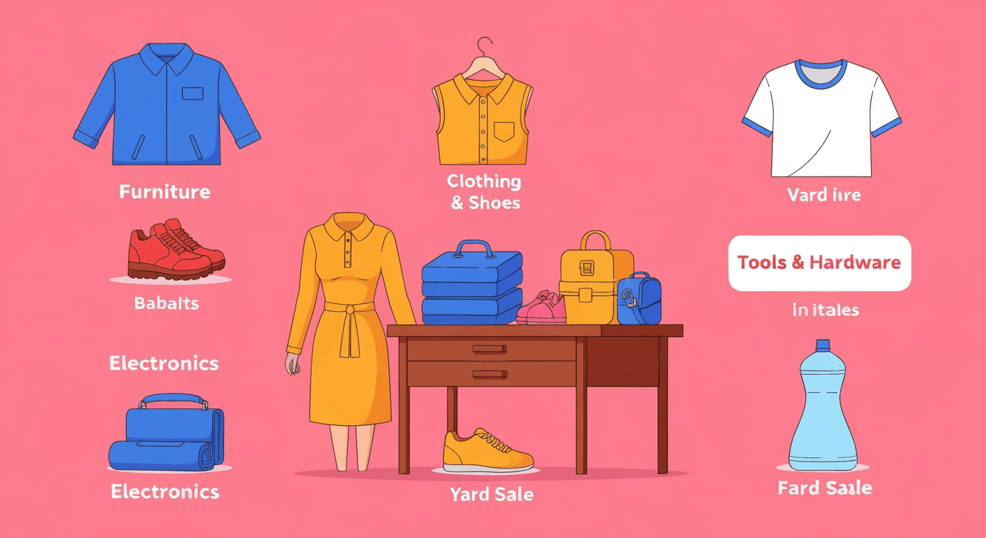 AI-generated illustration of a yard sale