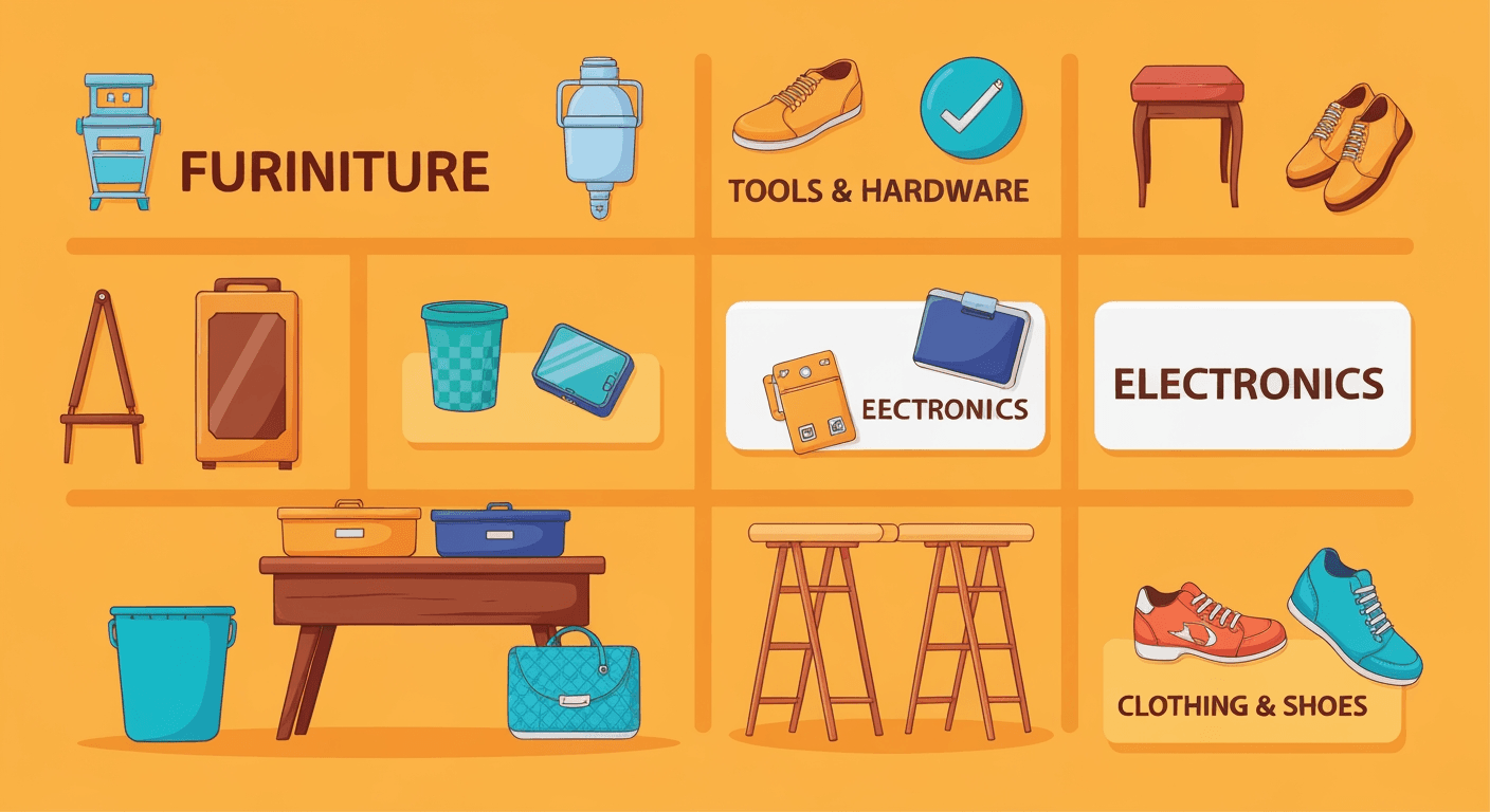 AI-generated illustration of a moving sale