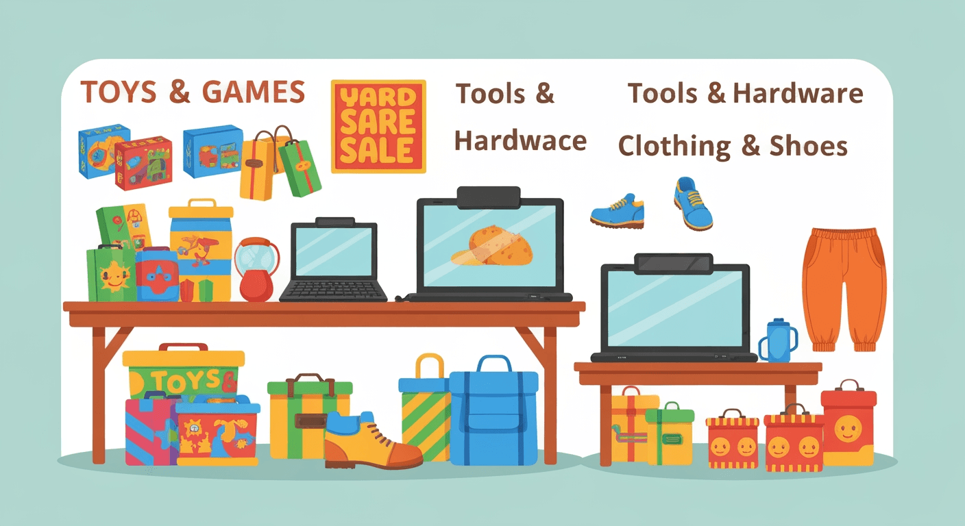 AI-generated illustration of a yard sale