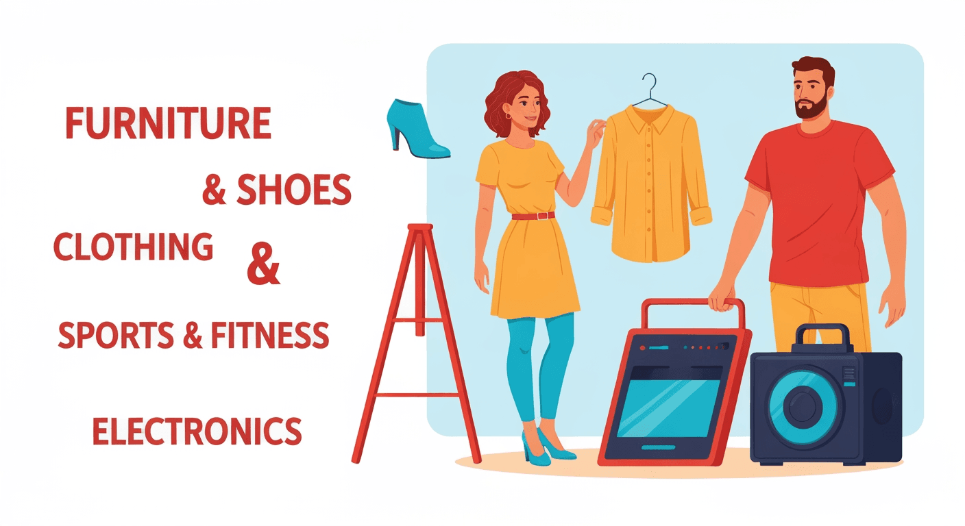 AI-generated illustration of a moving sale