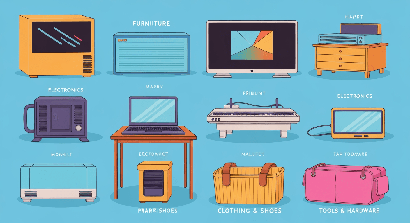 AI-generated illustration of a moving sale