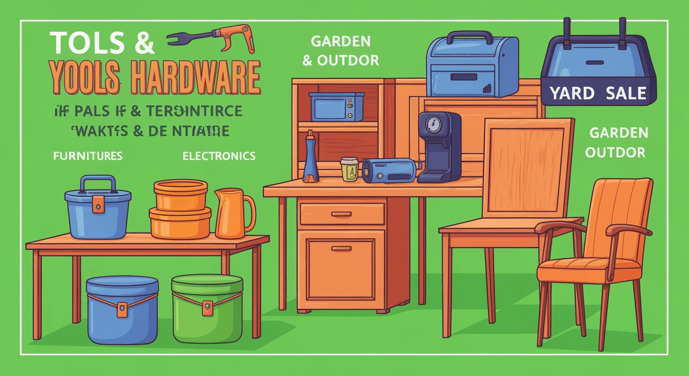 AI-generated illustration of a yard sale