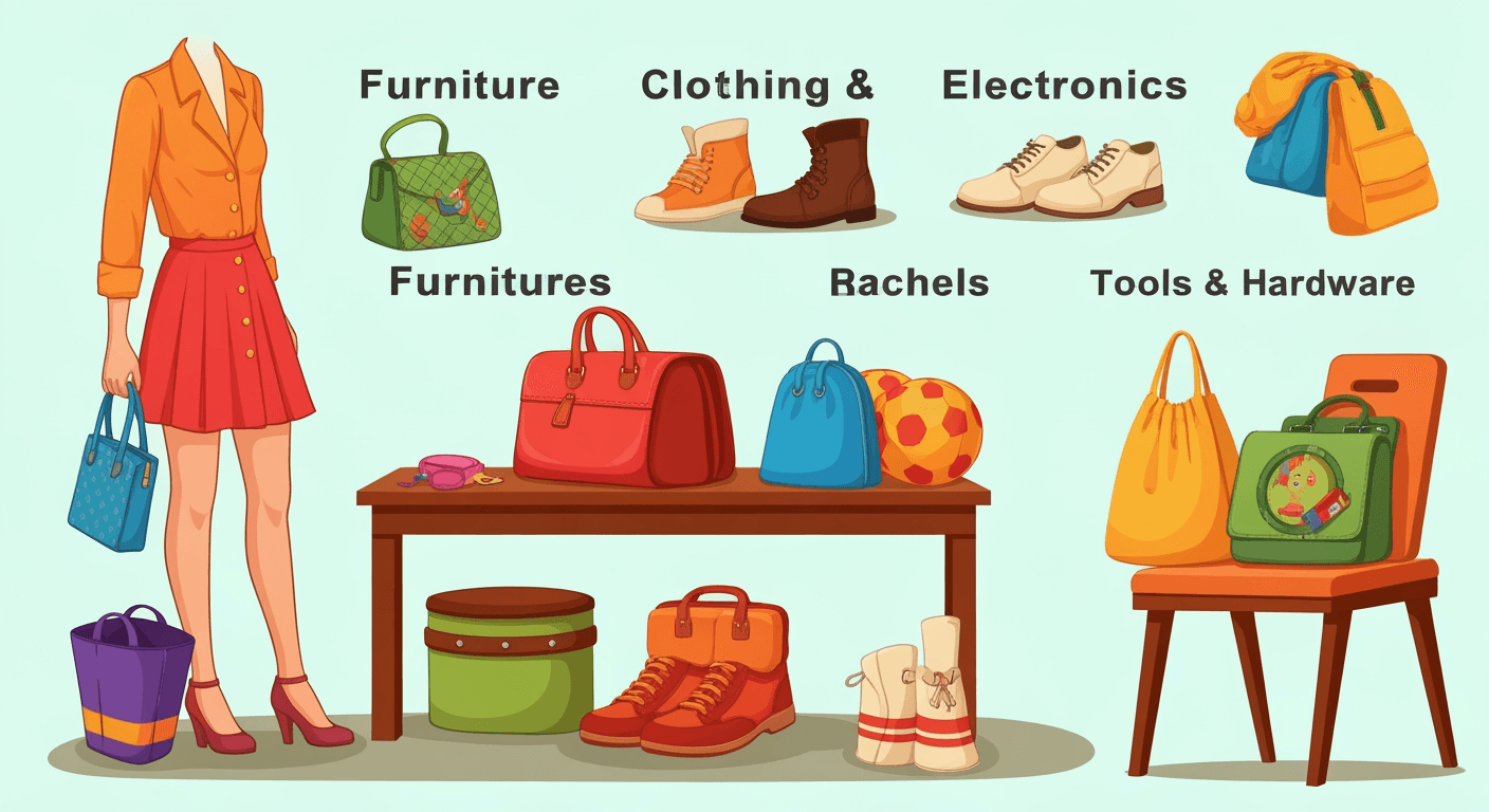 AI-generated yard sale illustration