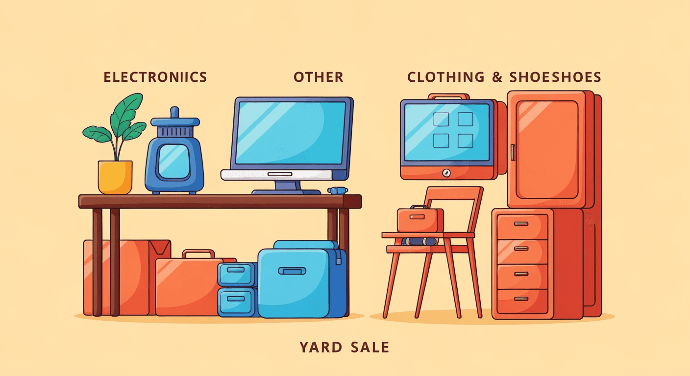 AI-generated illustration of a garage sale