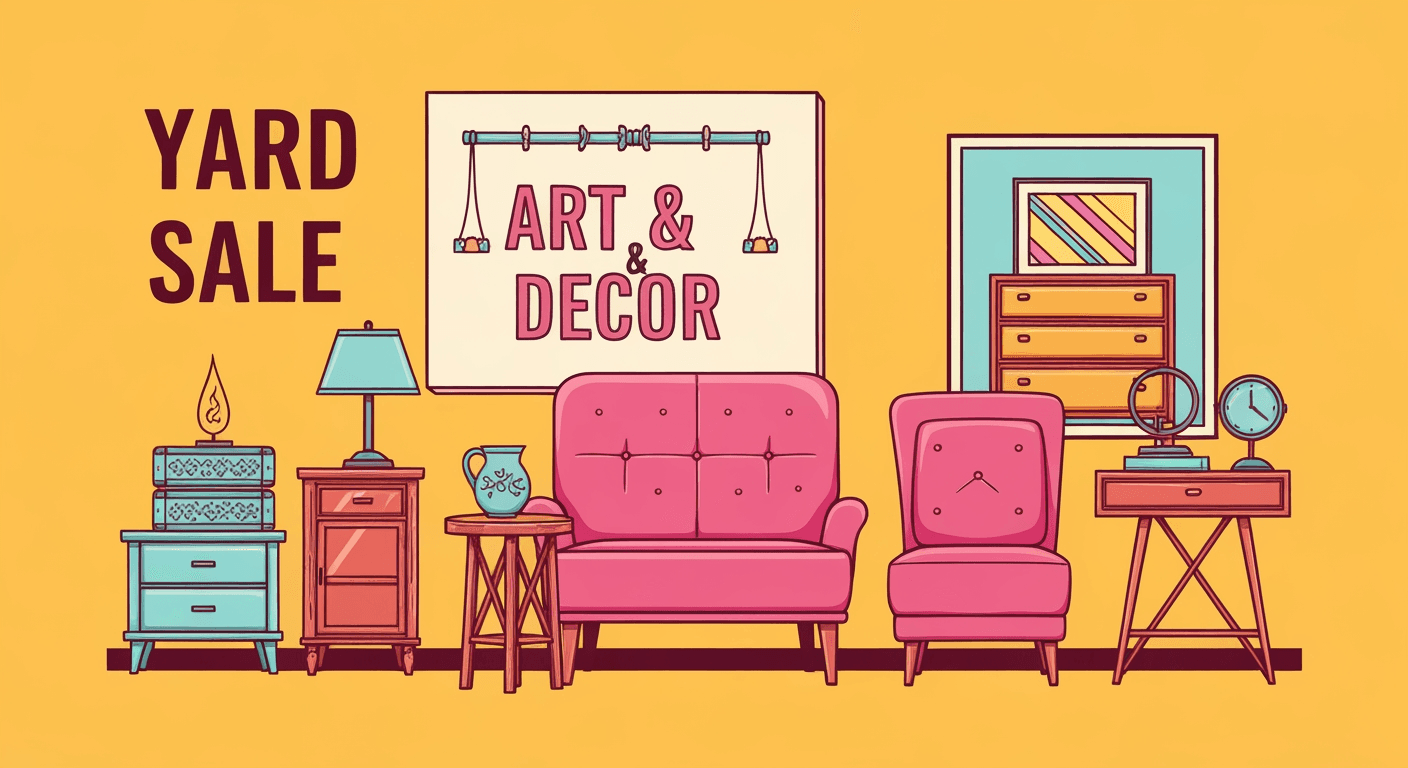 AI-generated yard sale illustration