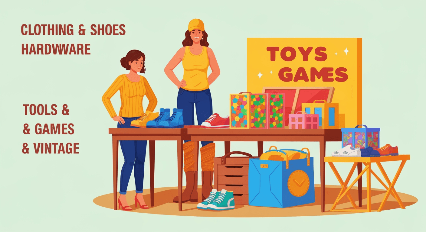 AI-generated illustration of a yard sale