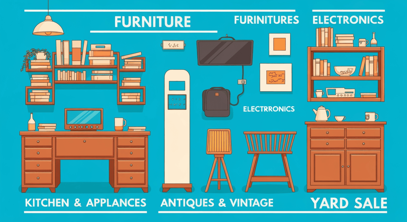 AI-generated illustration of a yard sale