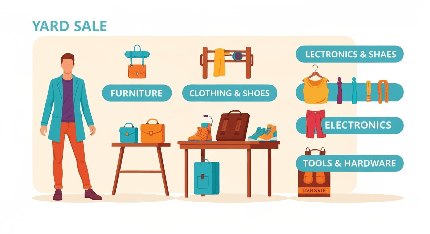 AI-generated illustration of a yard sale