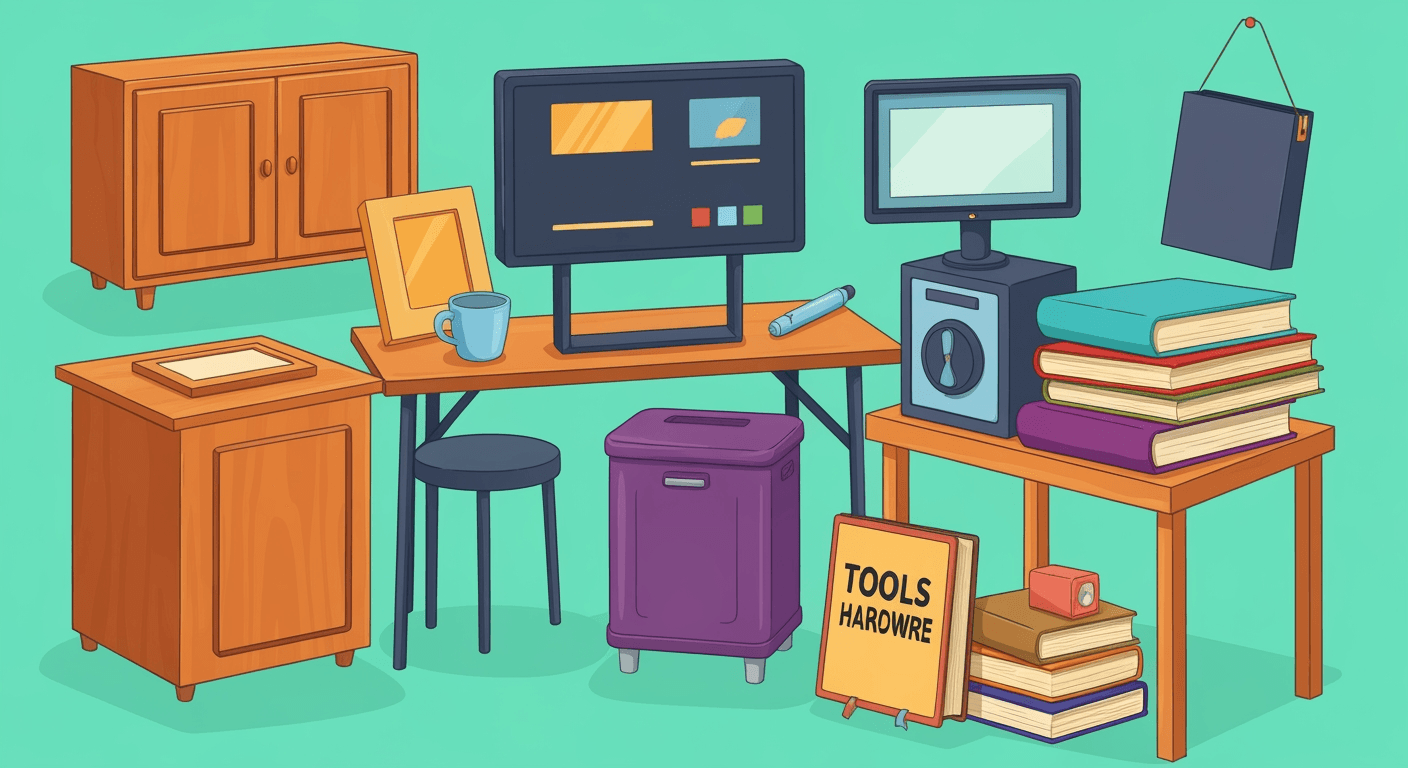 AI-generated illustration of a yard sale