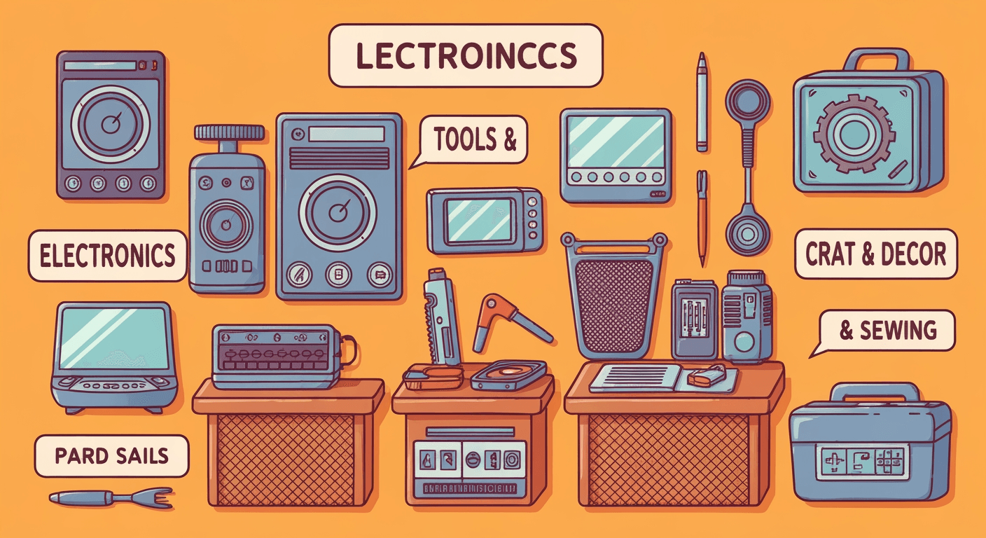 AI-generated illustration of a garage sale