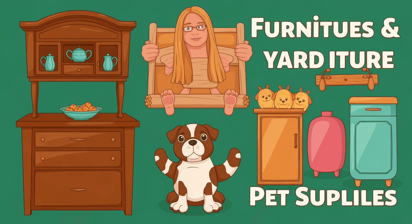 AI-generated illustration of a yard sale