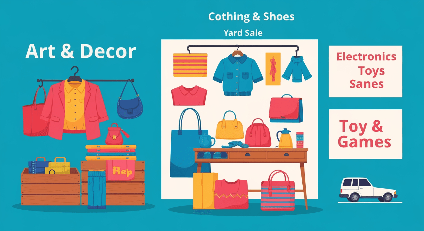 AI-generated illustration of a yard sale