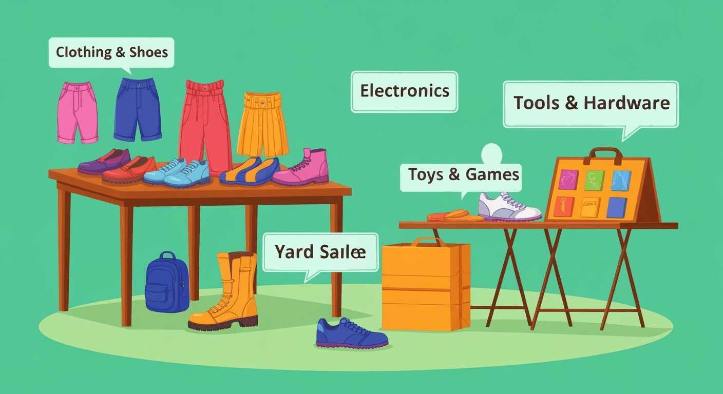AI-generated illustration of a yard sale