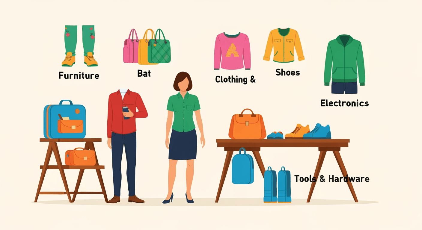 AI-generated illustration of a yard sale