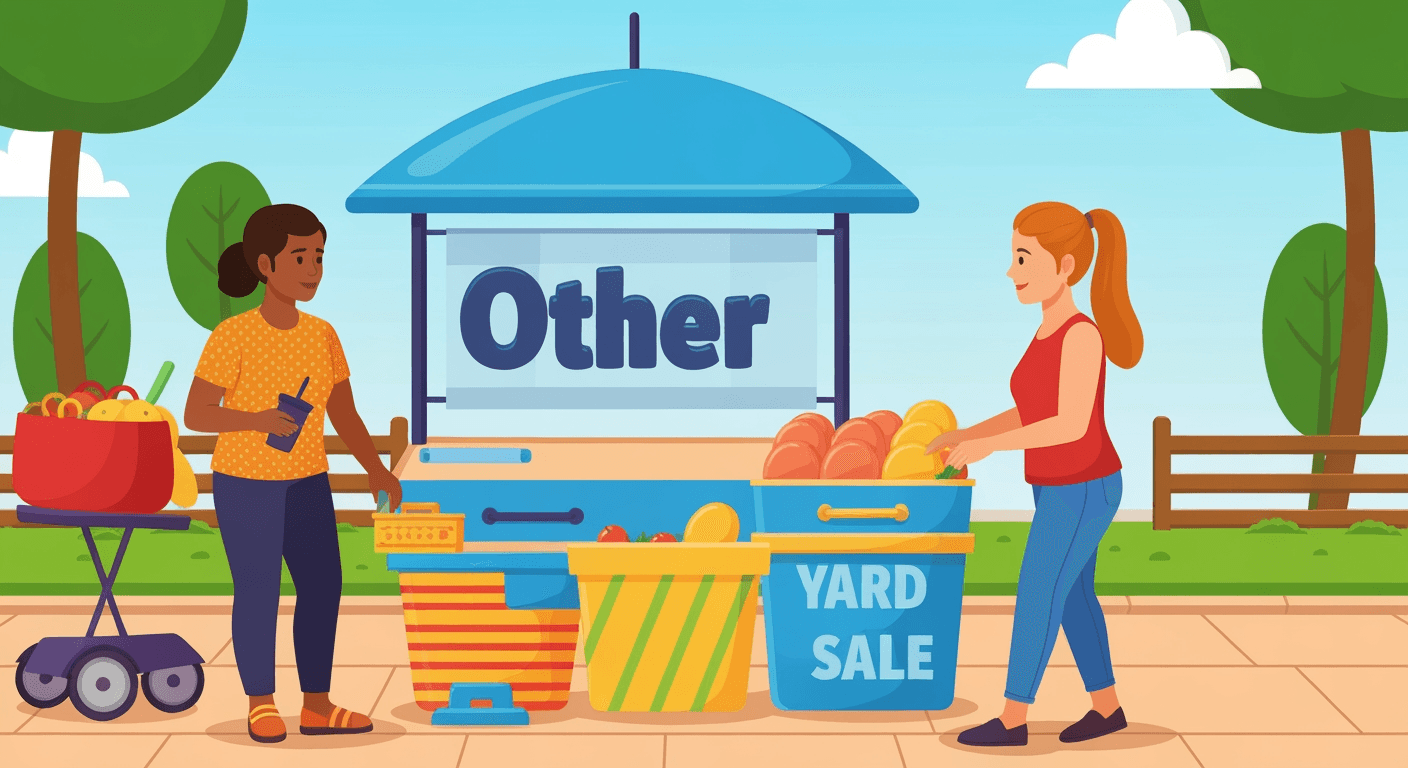 AI-generated yard sale illustration