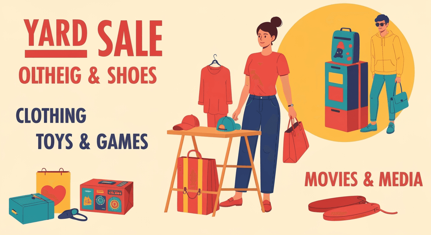 AI-generated illustration of a yard sale