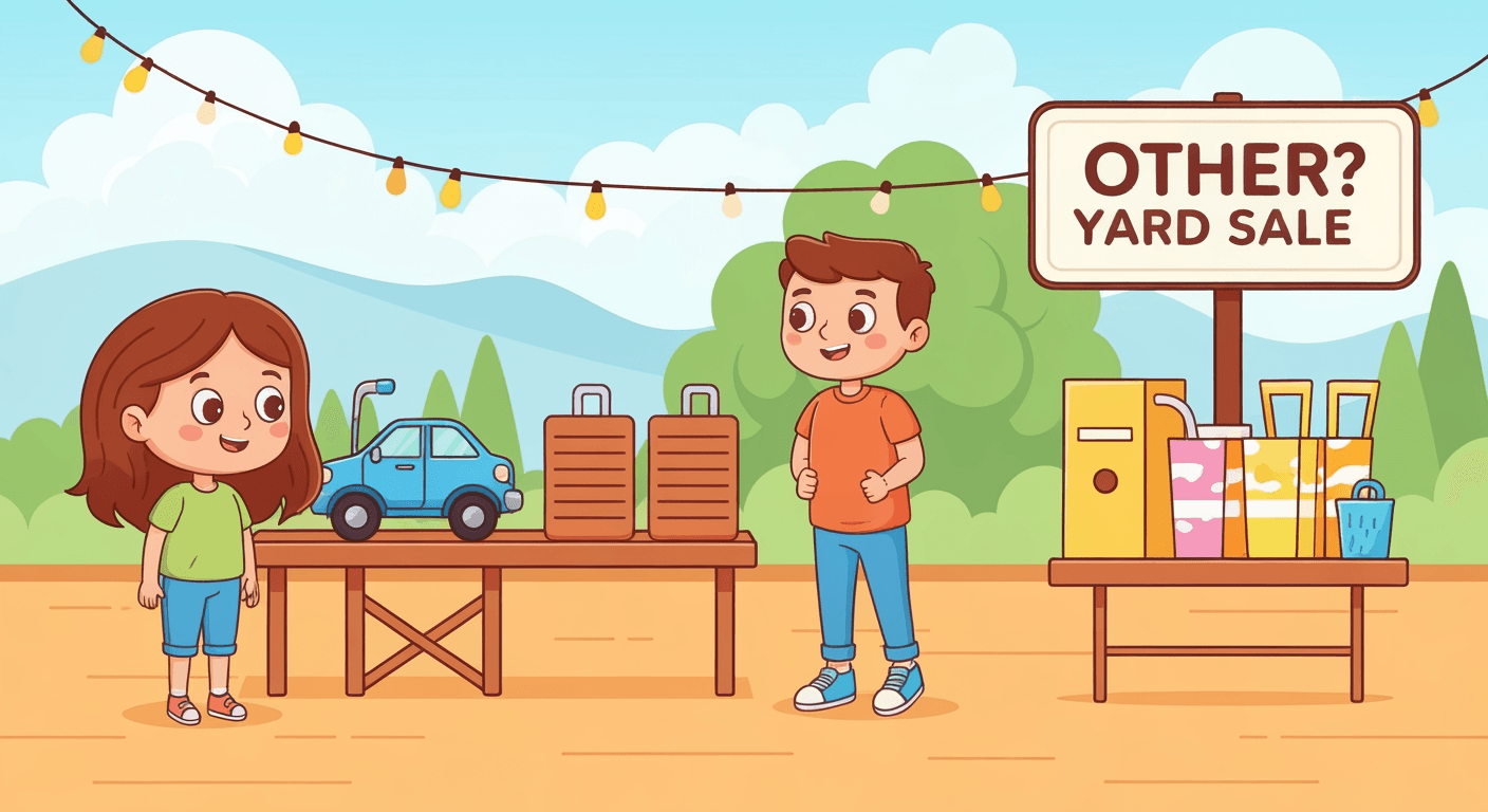 AI-generated illustration of a yard sale