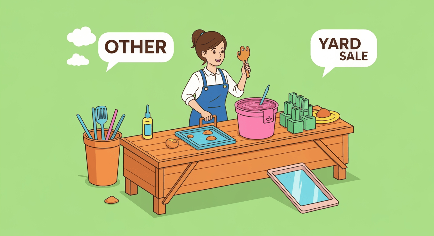 AI-generated illustration of a yard sale