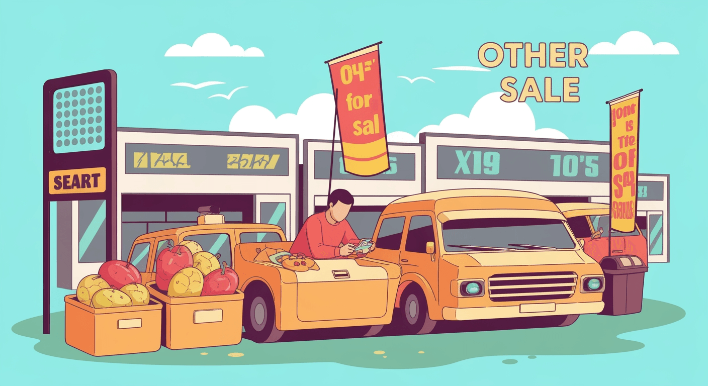 AI-generated illustration of a moving sale