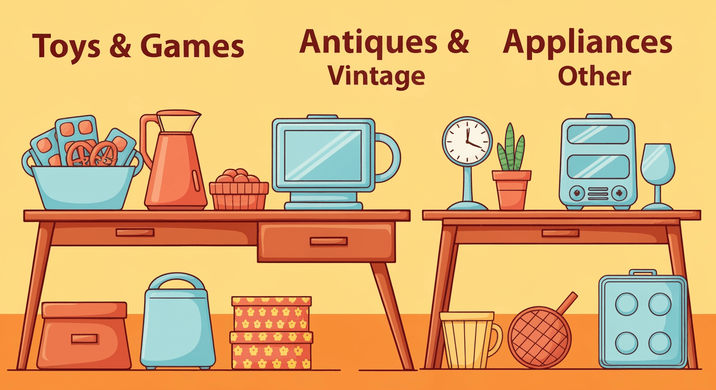 AI-generated illustration of a yard sale