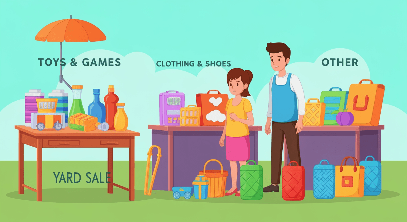 AI-generated illustration of a garage sale