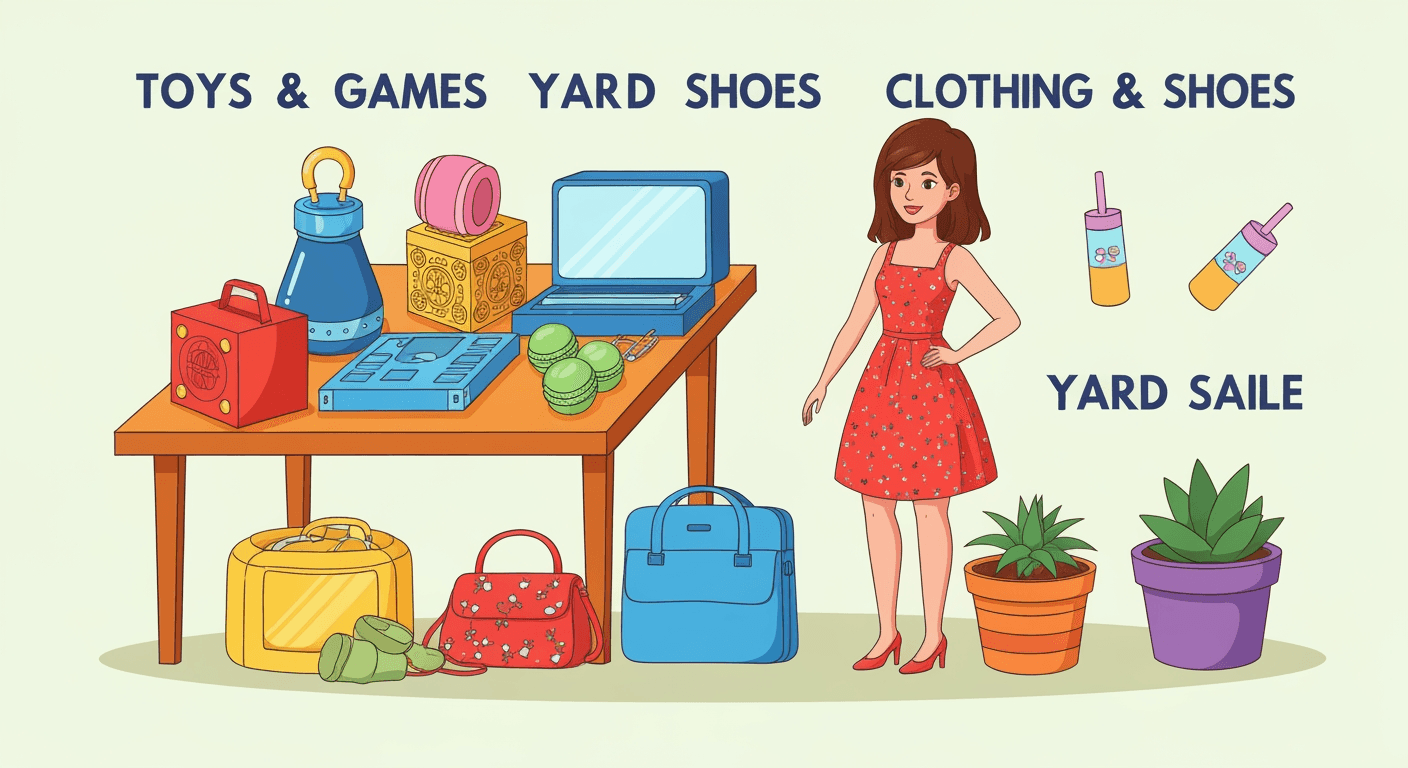 AI-generated illustration of a yard sale