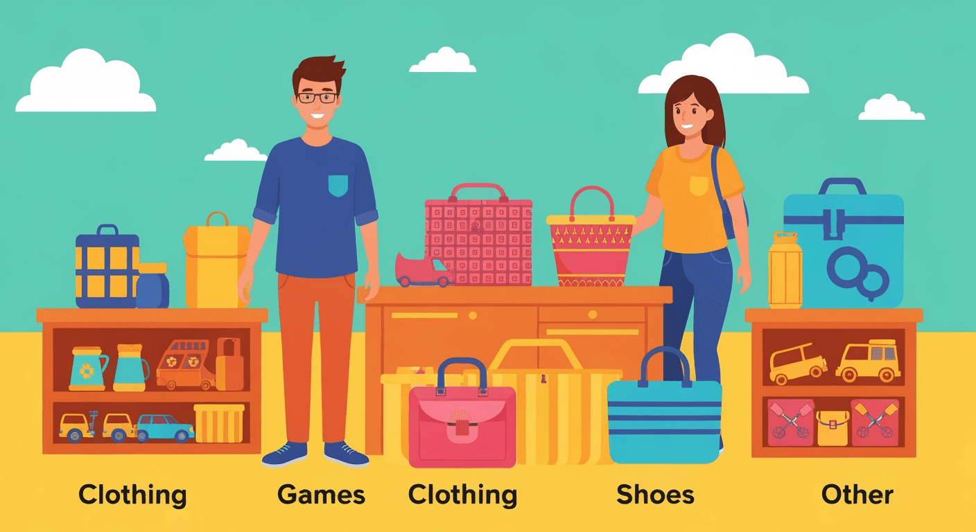 AI-generated illustration of a garage sale