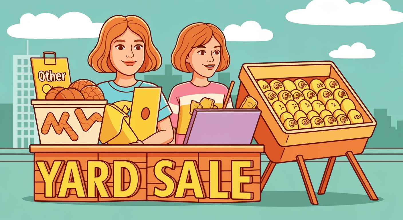 AI-generated illustration of a yard sale