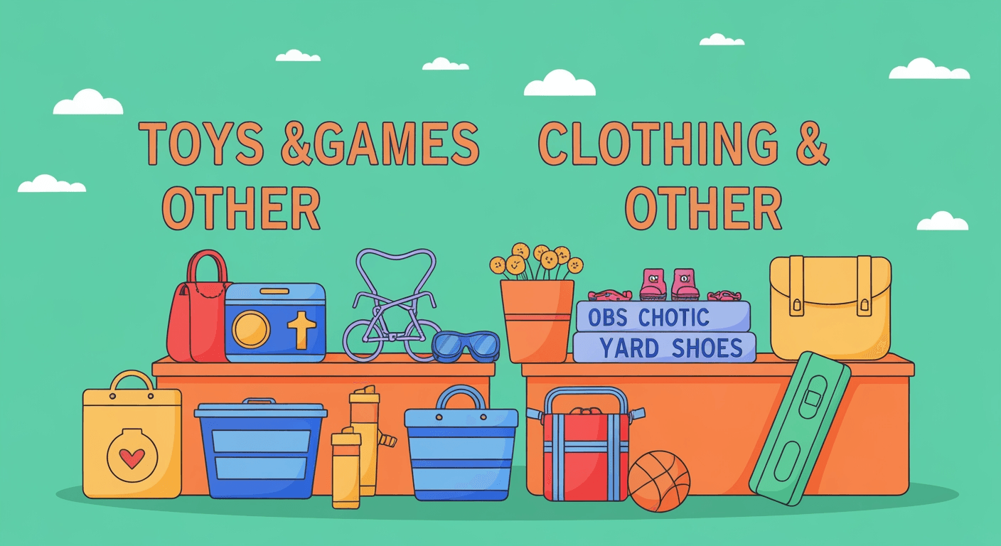 AI-generated illustration of a moving sale