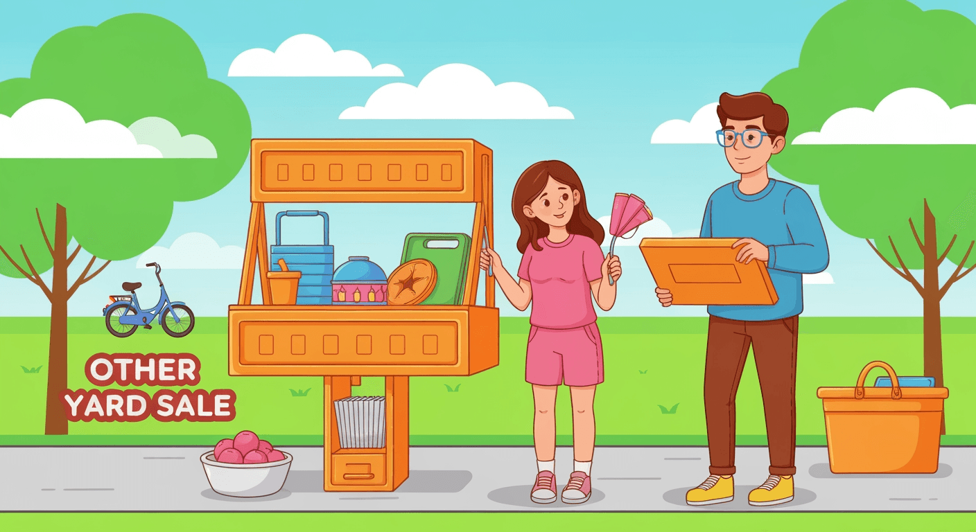 AI-generated illustration of a garage sale