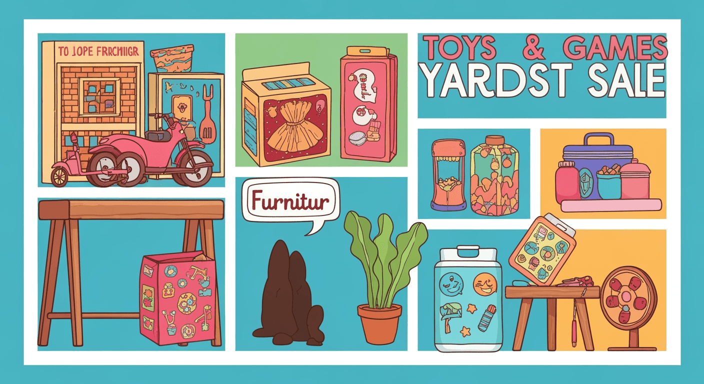 AI-generated illustration of a garage sale
