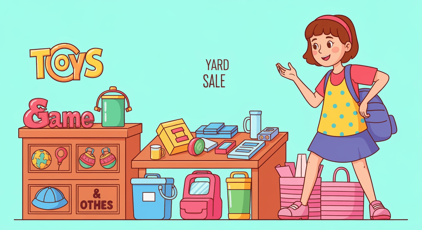 AI-generated illustration of a yard sale