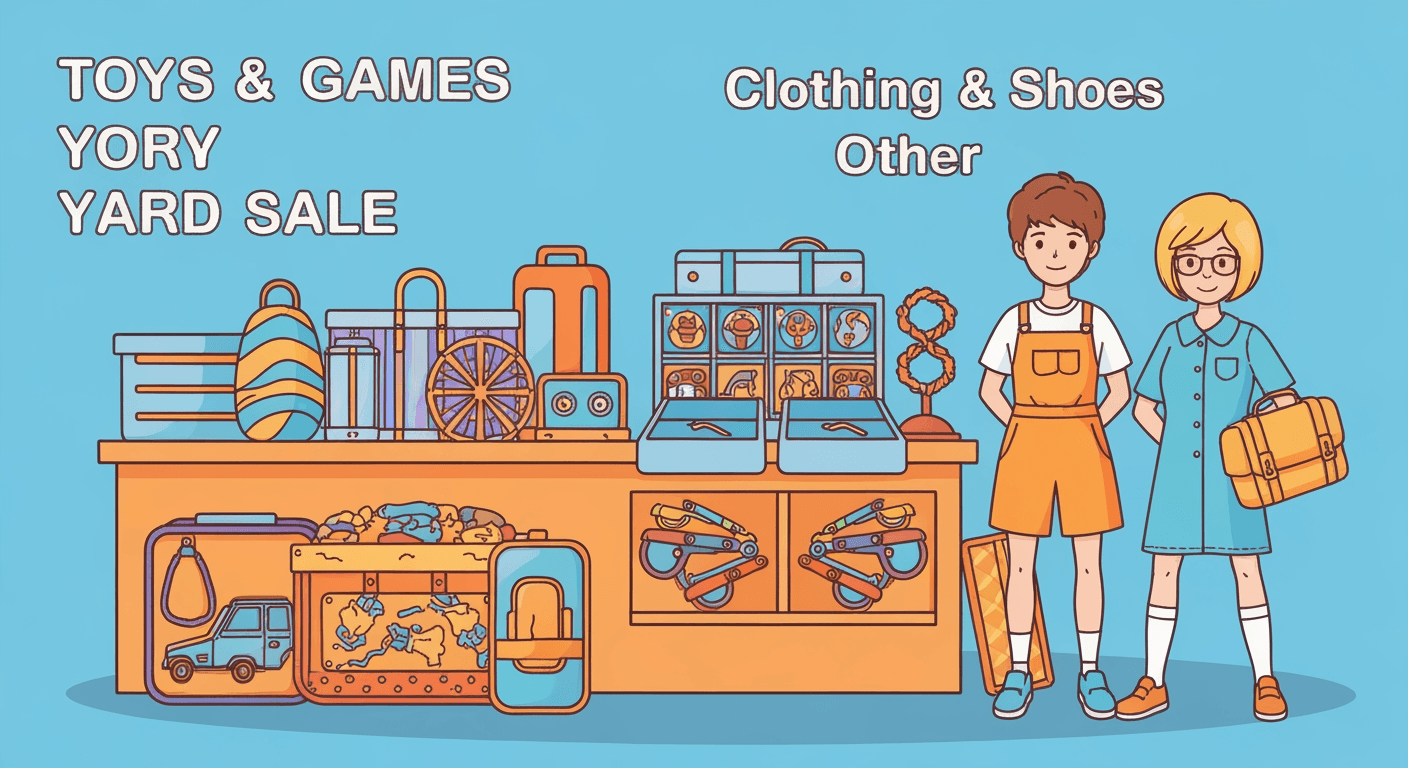 AI-generated illustration of a moving sale