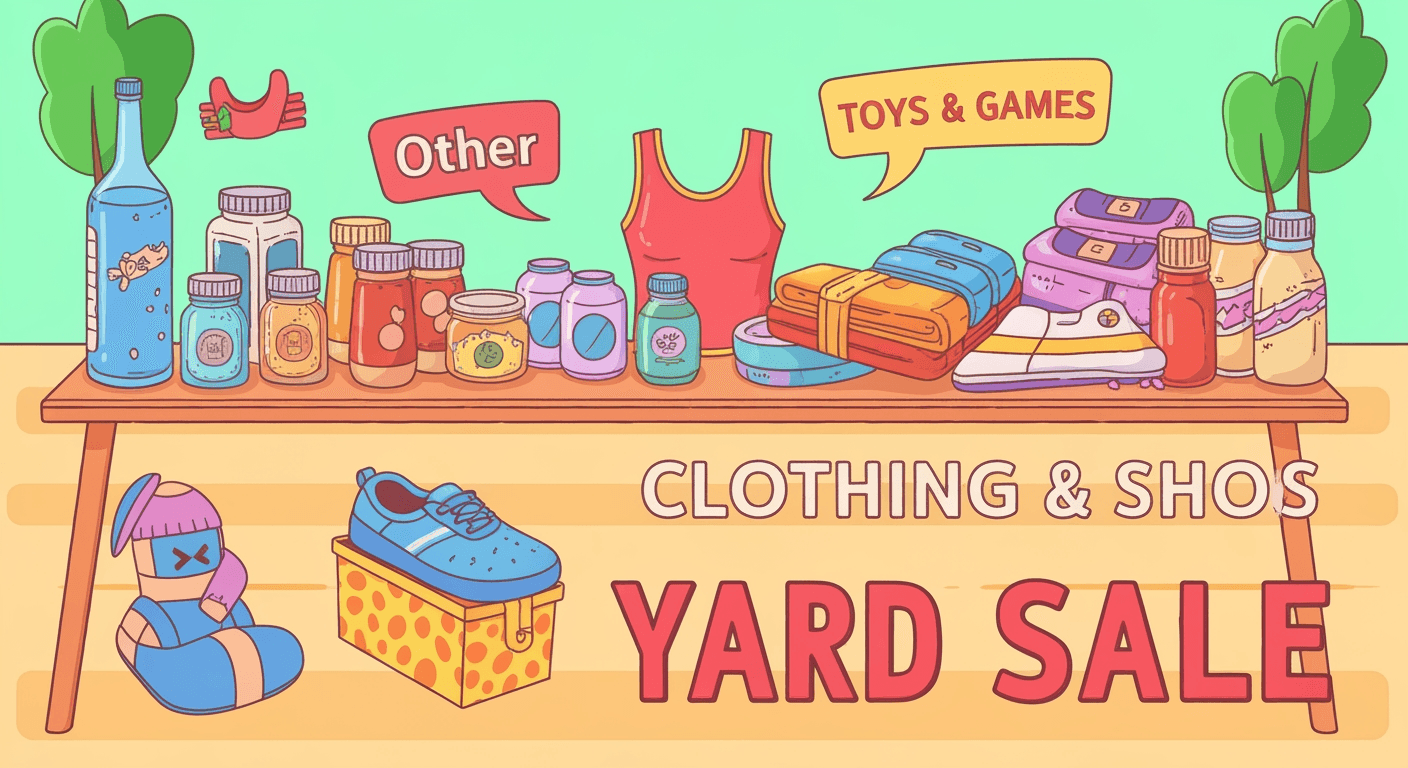 AI-generated illustration of a garage sale