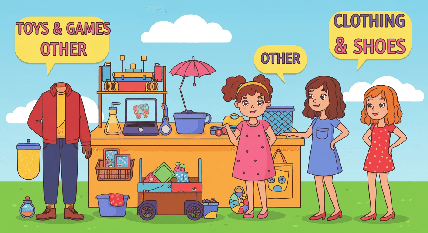 AI-generated illustration of a garage sale