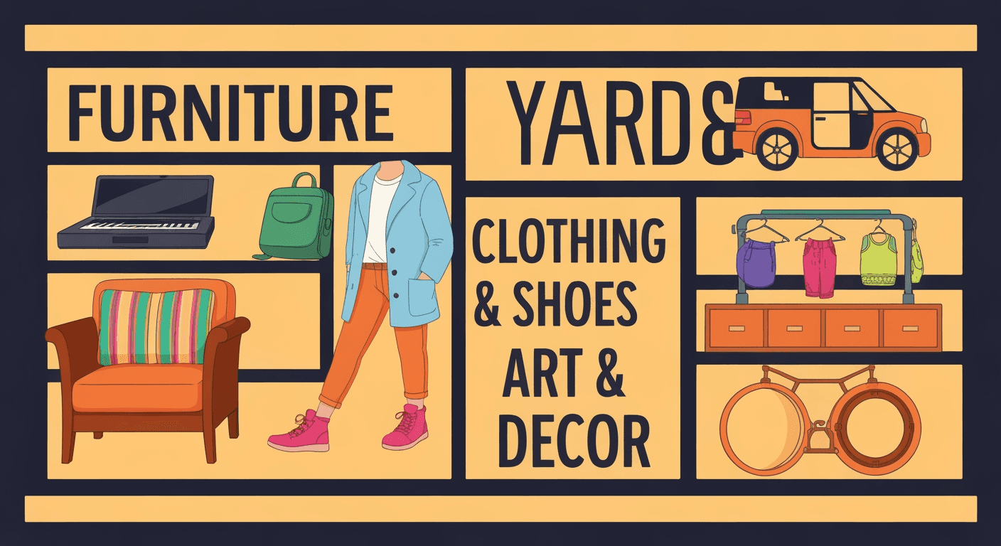 AI-generated illustration of a yard sale