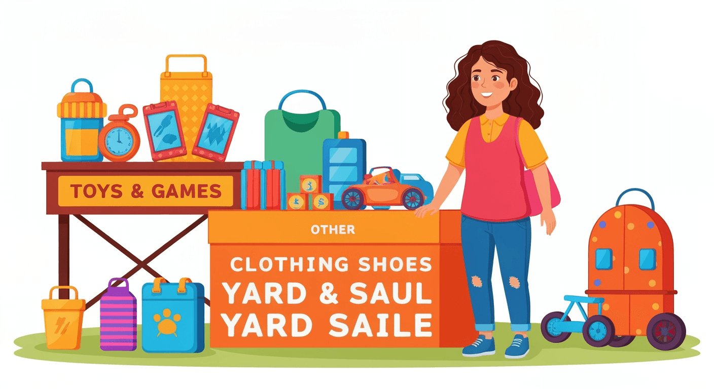 AI-generated illustration of a garage sale