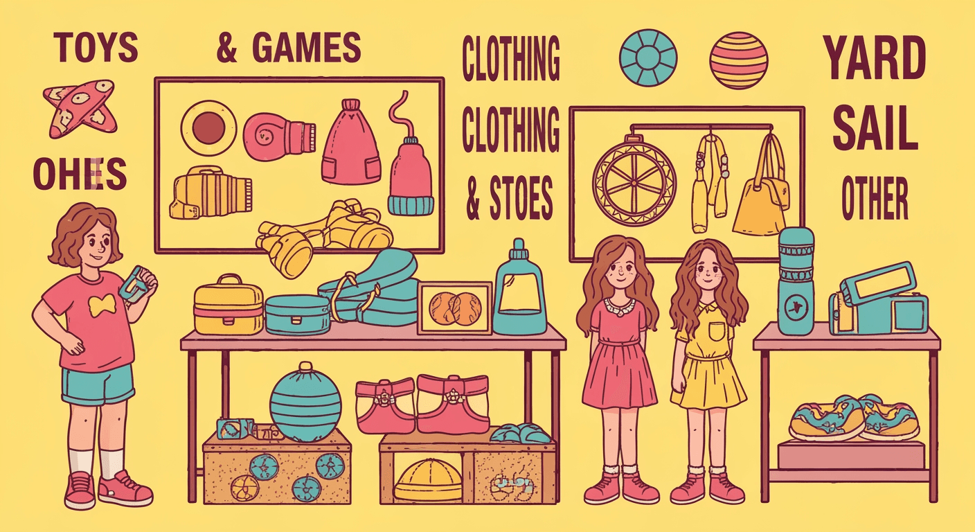 AI-generated illustration of a garage sale