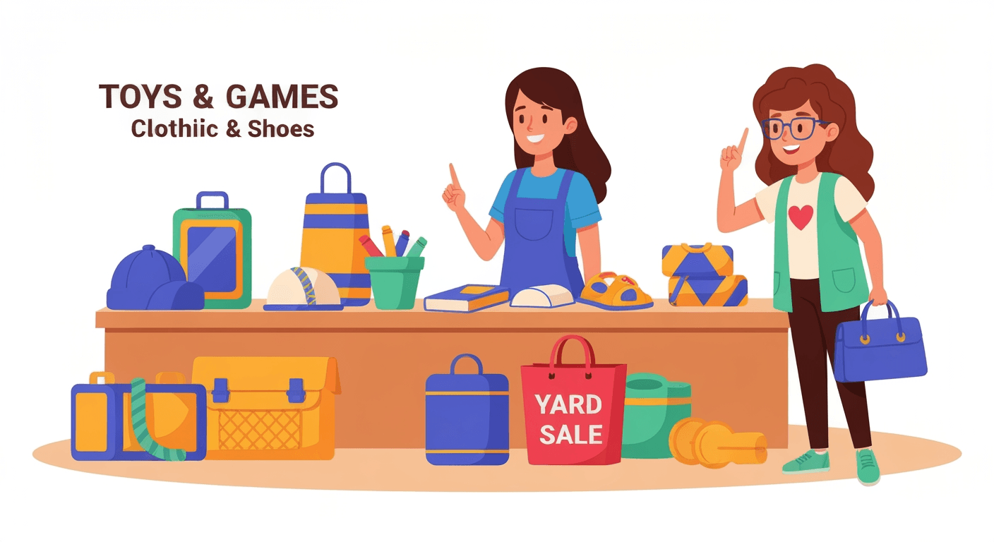 AI-generated illustration of a garage sale