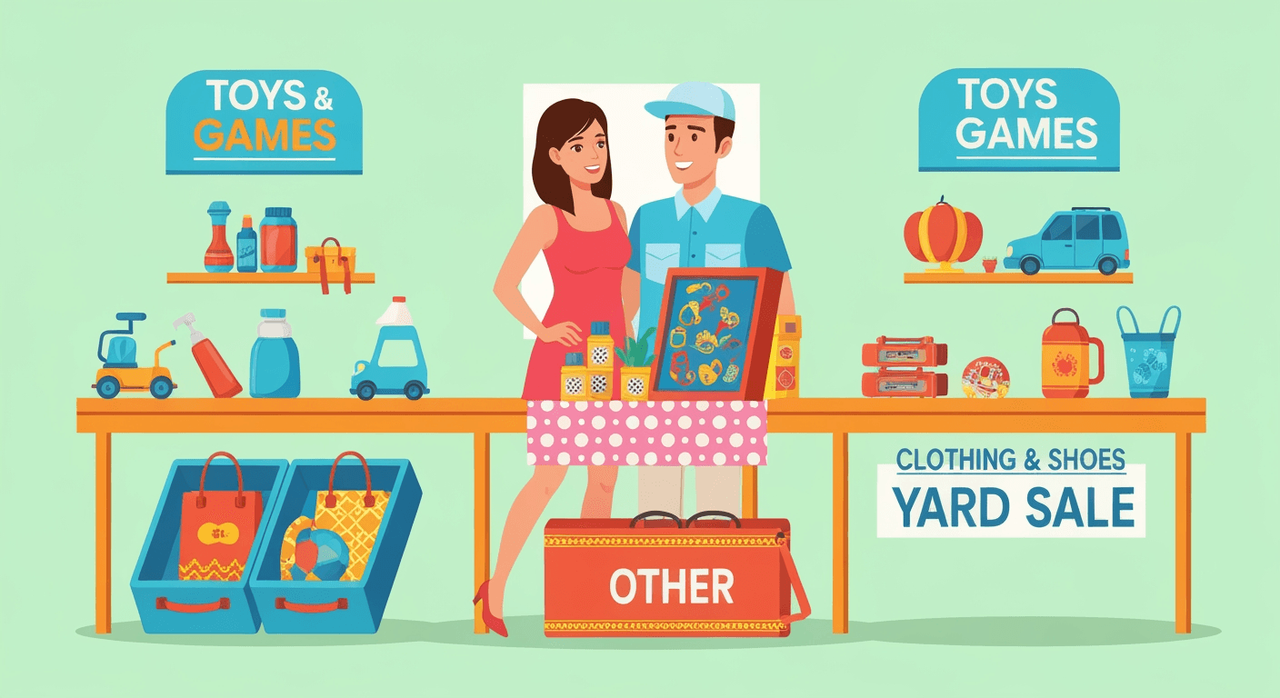 AI-generated illustration of a garage sale